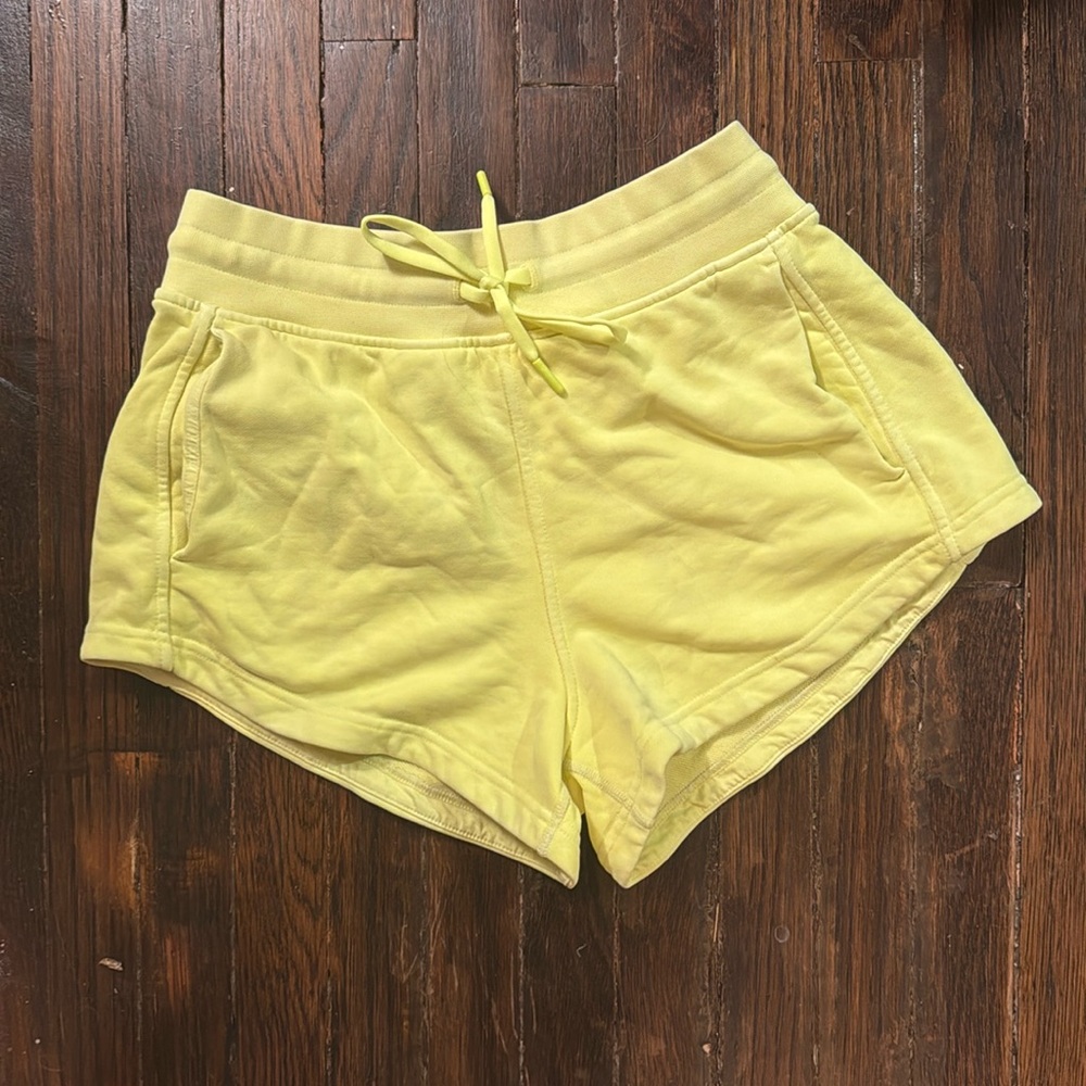 Bright yellow lululemon shorts